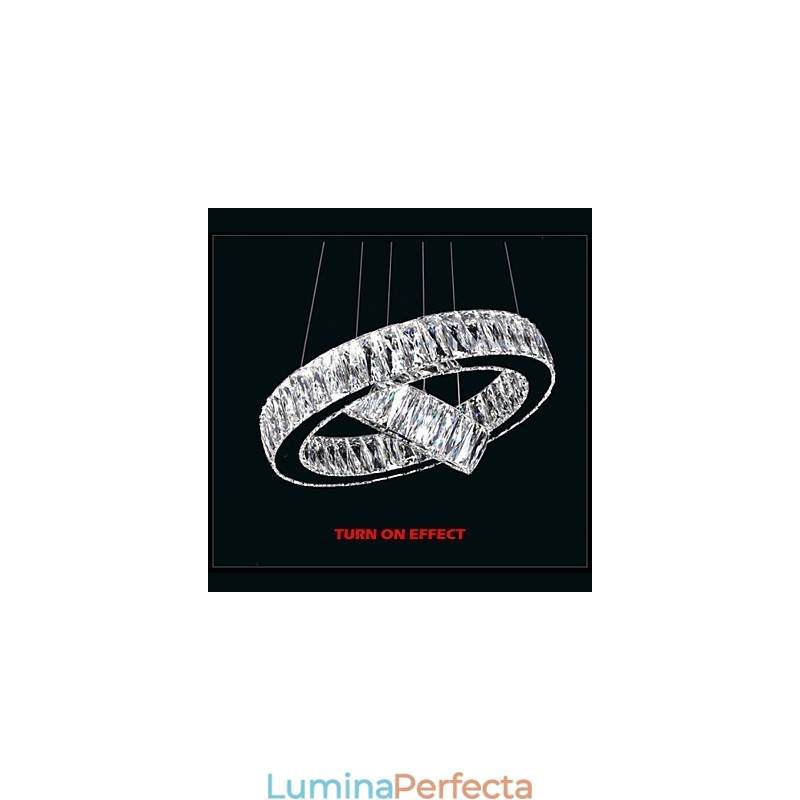 Lustre de cristal Iluminat modern Două inele D2040 K9 Plafoniere mari de cristal pentru acasă