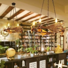 Candelabru inel rustic cu 6 lumini