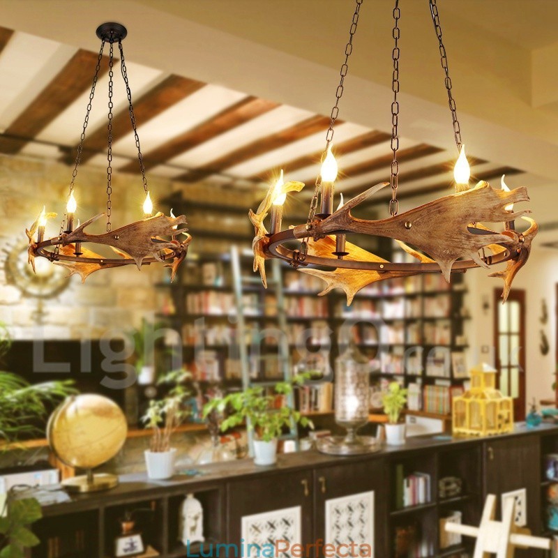 Candelabru inel rustic cu 6 lumini
