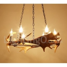 Candelabru inel rustic cu 6 lumini