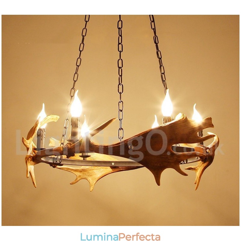 Candelabru inel rustic cu 6 lumini