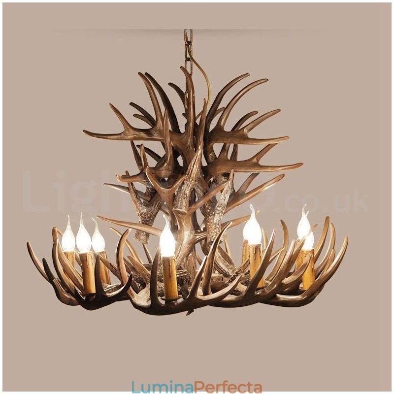 Candelabru cu 9 lumini rustice artistice retro Antler