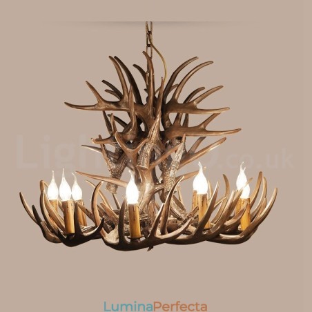 Candelabru cu 9 lumini rustice artistice retro Antler Candelabru cu 9 lumini rustice artistice retro Antler