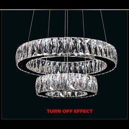 Lustre de cristal Iluminat modern Două inele D2040 K9 Plafoniere mari de cristal pentru acasă