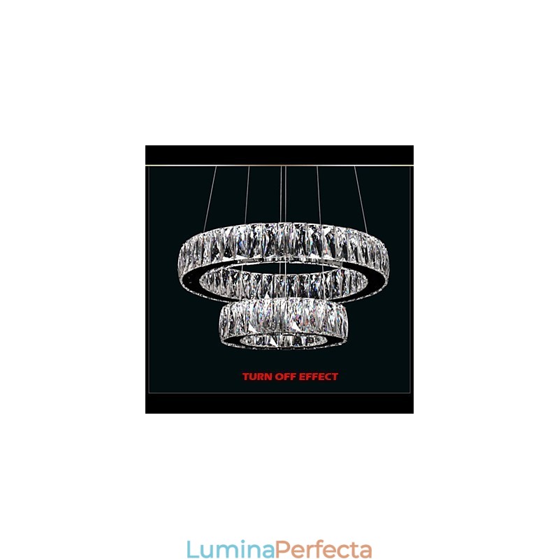 Lustre de cristal Iluminat modern Două inele D2040 K9 Plafoniere mari de cristal pentru acasă