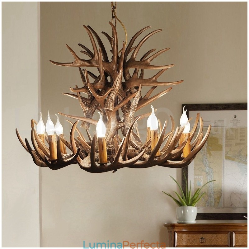Candelabru cu 9 lumini rustice artistice retro Antler