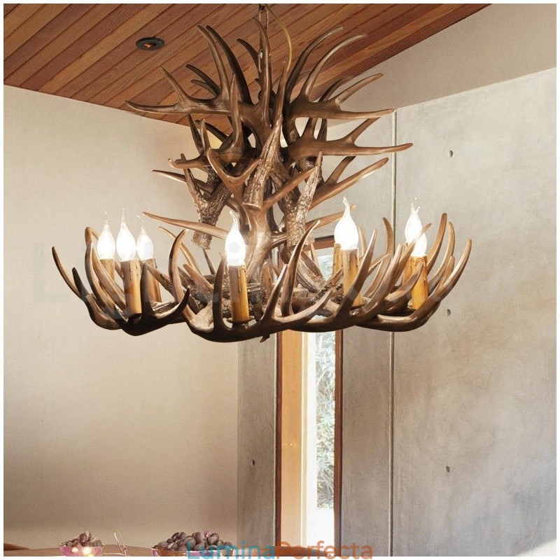Candelabru cu 9 lumini rustice artistice retro Antler