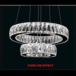 Lustre de cristal Iluminat modern Două inele D2040 K9 Plafoniere mari de cristal pentru acasă
