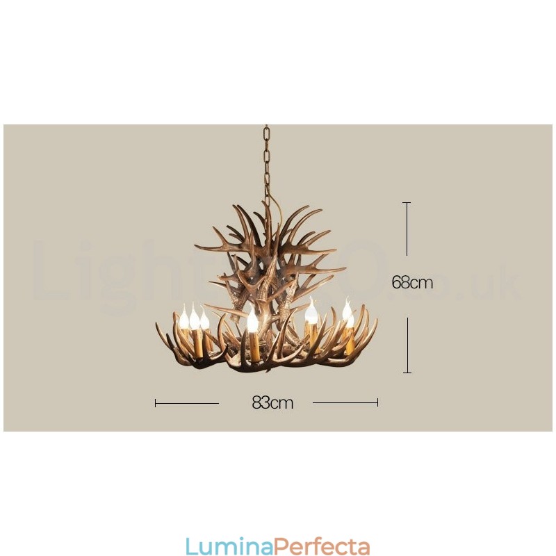 Candelabru cu 9 lumini rustice artistice retro Antler
