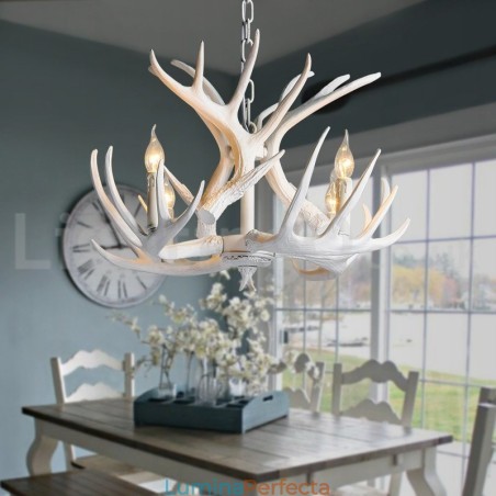 Candelabru cu 4 lumini, rustic, artistic, retro Antler alb Candelabru cu 4 lumini, rustic, artistic, retro Antler alb