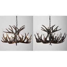 Candelabru negru cu 4 lumini, rustic, artistic, retro, gradient de coarne