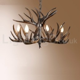 Candelabru negru cu 4 lumini, rustic, artistic, retro, gradient de coarne