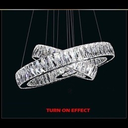 Lustre de cristal Iluminat modern Două inele D2040 K9 Plafoniere mari de cristal pentru acasă