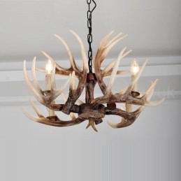 Candelabru antic Antler cu 4 lumini, rustic artistic, retro