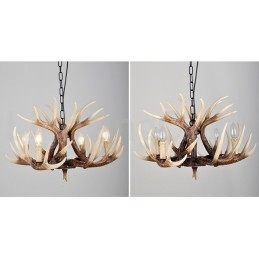 Candelabru antic Antler cu 4 lumini, rustic artistic, retro