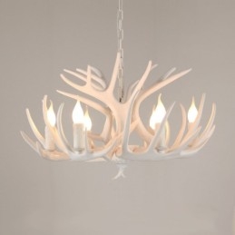 Candelabru cu 6 lumini, rustic, artistic, retro, alb