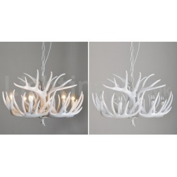 Candelabru cu 6 lumini, rustic, artistic, retro, alb