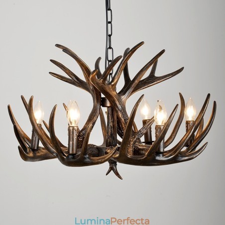 Candelabru cu 6 lumini, rustic, artistic, retro Antler negru Candelabru cu 6 lumini, rustic, artistic, retro Antler negru