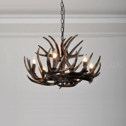 Candelabru cu 6 lumini, rustic, artistic, retro Antler negru
