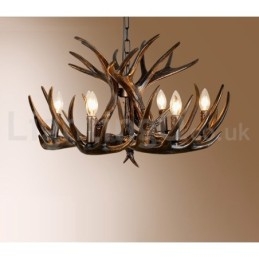 Candelabru cu 6 lumini, rustic, artistic, retro Antler negru