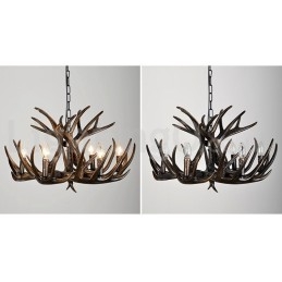 Candelabru cu 6 lumini, rustic, artistic, retro Antler negru