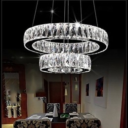Lustre de cristal Iluminat modern Două inele D2040 K9 Plafoniere mari de cristal pentru acasă