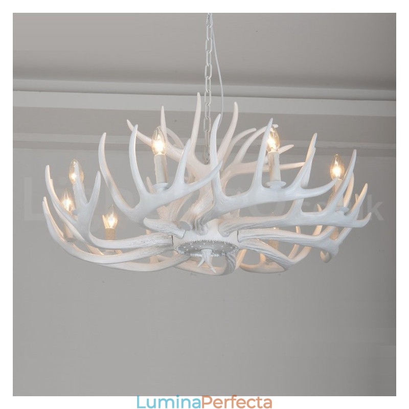9 Lumini Rustic Artistic Retro Antler Candelabru Alb