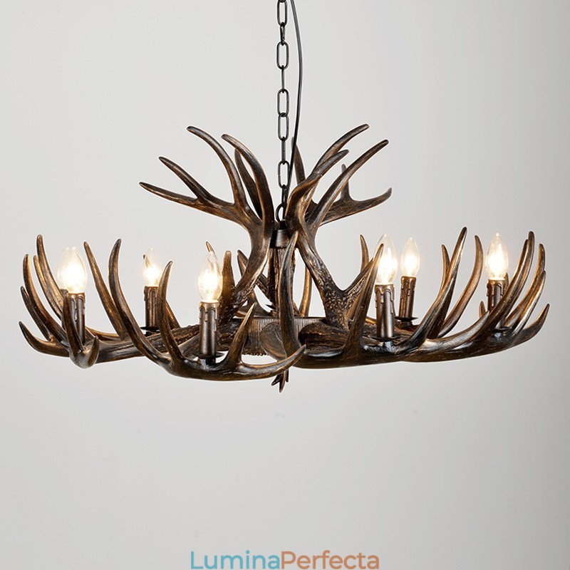 9 Lumini Rustic Artistic Retro Antler Candelabru Negru