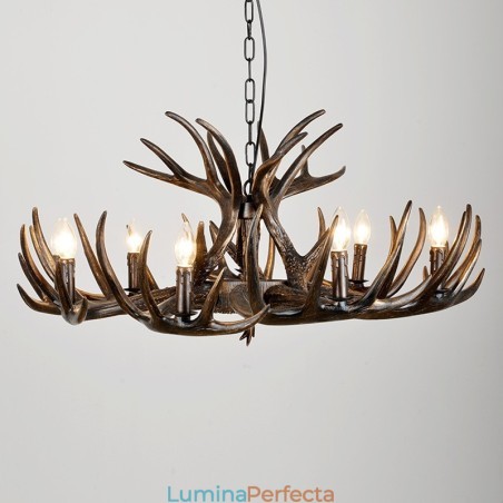 9 Lumini Rustic Artistic Retro Antler Candelabru Negru 9 Lumini Rustic Artistic Retro Antler Candelabru Negru