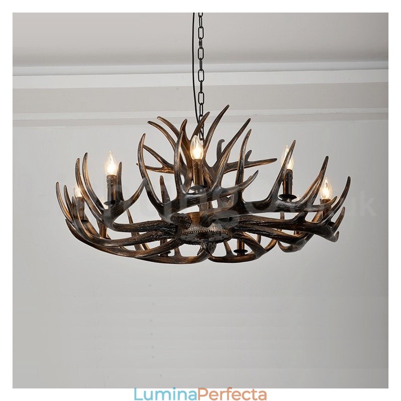 9 Lumini Rustic Artistic Retro Antler Candelabru Negru