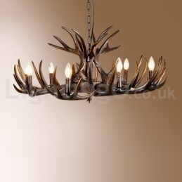 9 Lumini Rustic Artistic Retro Antler Candelabru Negru
