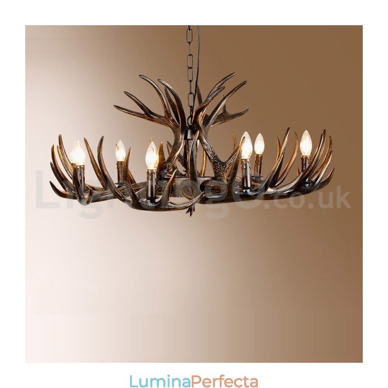 9 Lumini Rustic Artistic Retro Antler Candelabru Negru