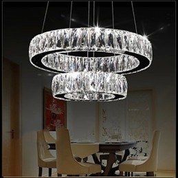Lustre de cristal Iluminat modern Două inele D2040 K9 Plafoniere mari de cristal pentru acasă