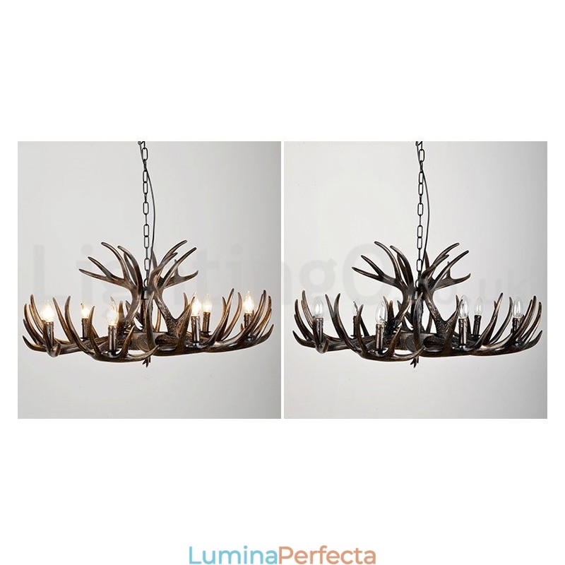 9 Lumini Rustic Artistic Retro Antler Candelabru Negru