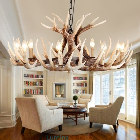 9 Lumini Rustic Artistic Retro Antler Vintage Candelabru 9 Lumini Rustic Artistic Retro Antler Vintage Candelabru