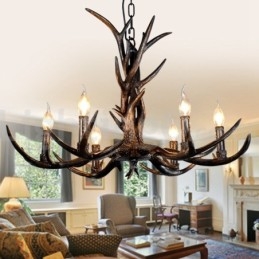 Candelabru vintage cu 6 lumini, rustic, artistic, retro Antler, negru