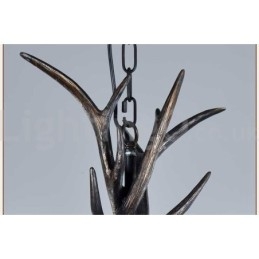 Candelabru vintage cu 6 lumini, rustic, artistic, retro Antler, negru