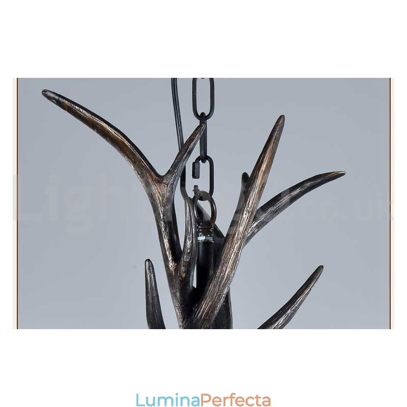 Candelabru vintage cu 6 lumini, rustic, artistic, retro Antler, negru