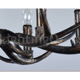Candelabru vintage cu 6 lumini, rustic, artistic, retro Antler, negru
