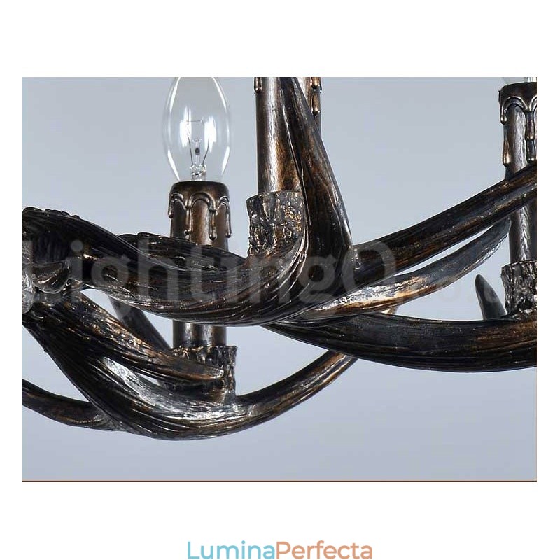 Candelabru vintage cu 6 lumini, rustic, artistic, retro Antler, negru
