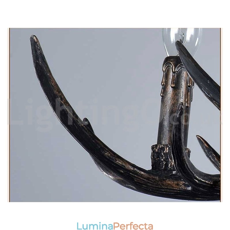 Candelabru vintage cu 6 lumini, rustic, artistic, retro Antler, negru