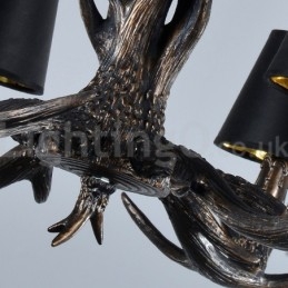 Candelabru vintage cu 6 lumini, rustic, artistic, retro Antler, negru