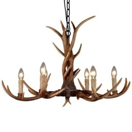 Candelabru cu 6 lumini, rustic, artistic, retro, coarne, vintage
