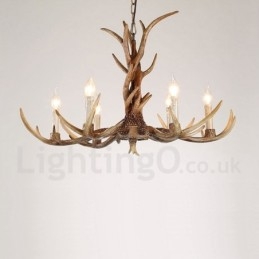 Candelabru cu 6 lumini, rustic, artistic, retro, coarne, vintage