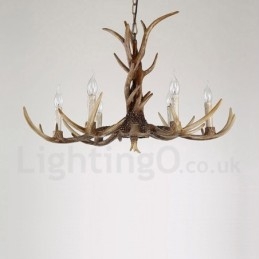 Candelabru cu 6 lumini, rustic, artistic, retro, coarne, vintage