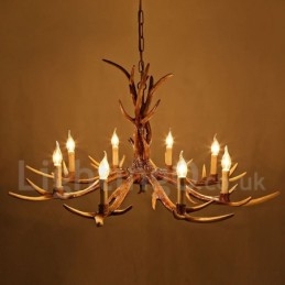 Candelabru cu 8 lumini, rustic, artistic, retro, corn de epocă