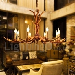 Candelabru cu 8 lumini, rustic, artistic, retro, corn de epocă