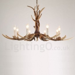 Candelabru cu 8 lumini, rustic, artistic, retro, corn de epocă