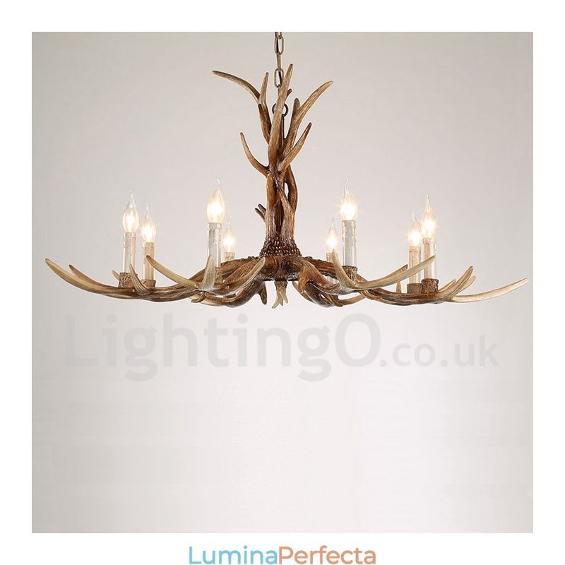 Candelabru cu 8 lumini, rustic, artistic, retro, corn de epocă