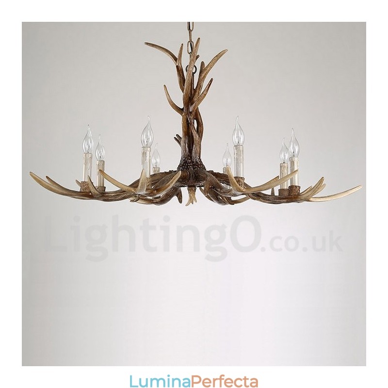 Candelabru cu 8 lumini, rustic, artistic, retro, corn de epocă